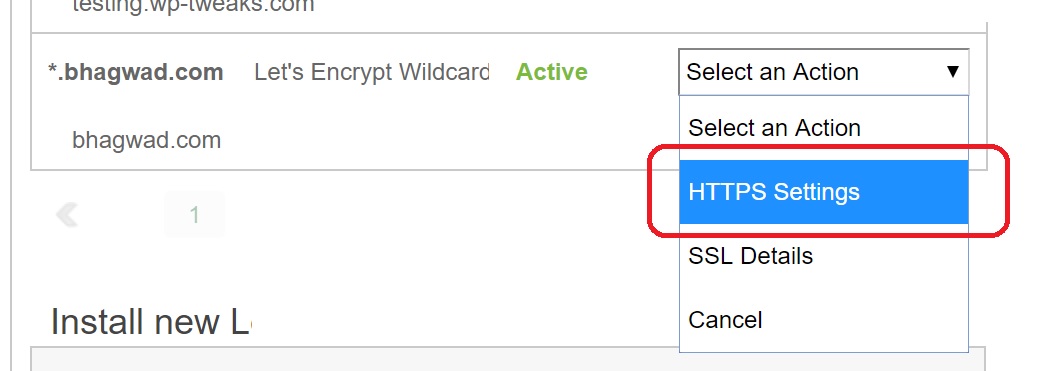 HTTPS Settings in cPanel