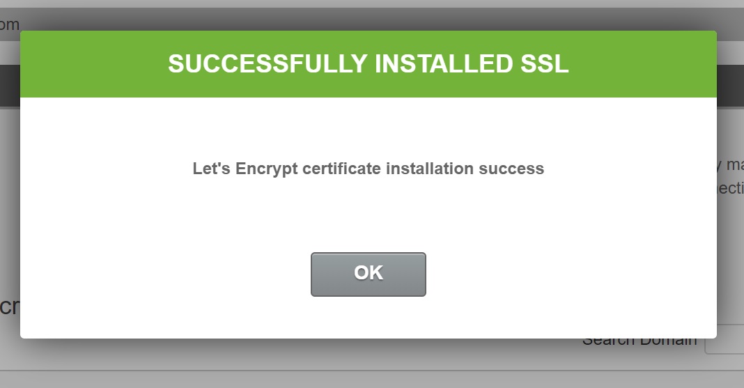 Successfully Installed SSL