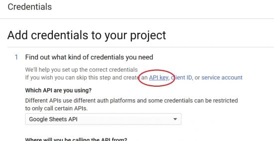 Create an API Key