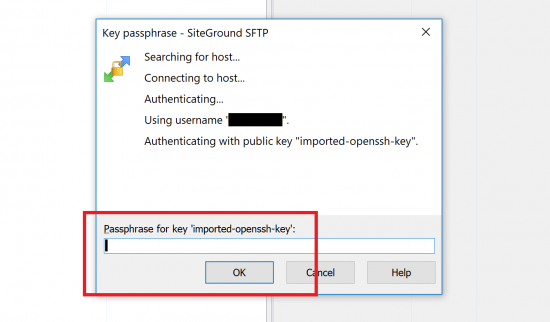 Enter the Passphrase Again During SFTP Connection