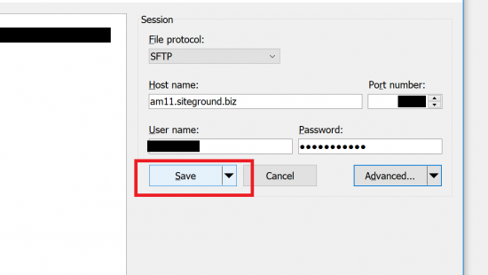 Save your SFTP Settings