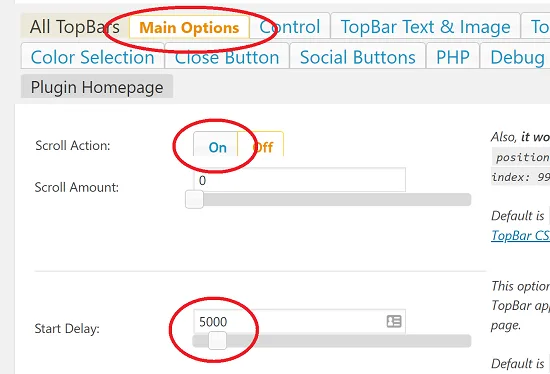Adjust Scroll and Delay