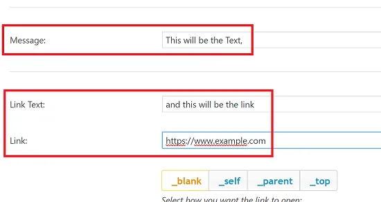 Customize the Message and the Link