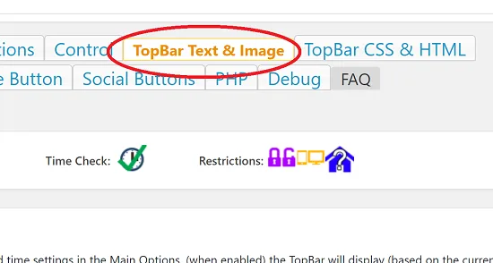 TopBar Text & Image