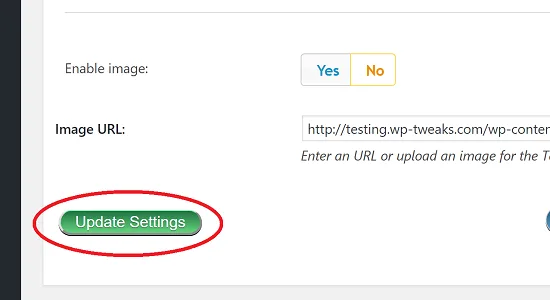 Update the Top Bar Settings