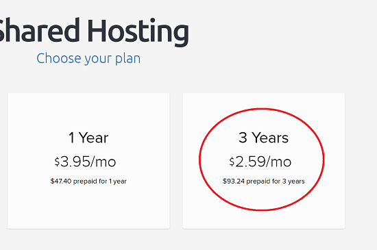 DreamHost Pricing 2.59 for 3-Years