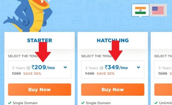 Hostgator India is more expensive