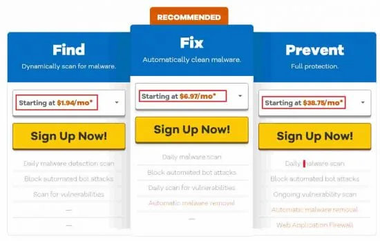 Hostgator SiteLock Plans