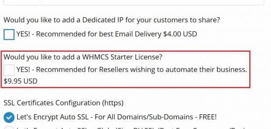 NameHero WHMCS - Silver Package is Extra