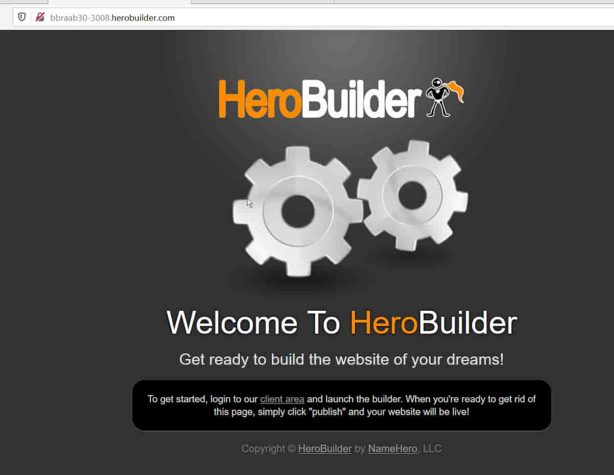 Provisional Hero Builder Site is Blank