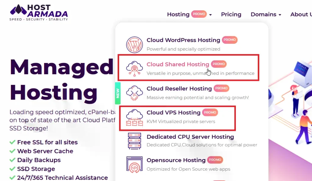 HostArmada Cloud Shared Hosting