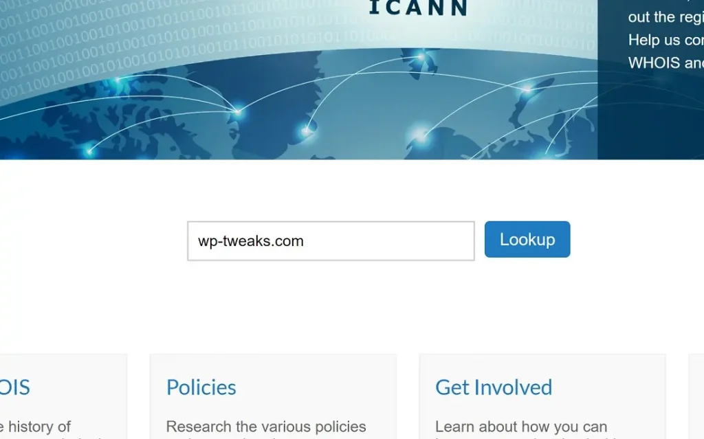 Search the WHOIS Database by ICANN