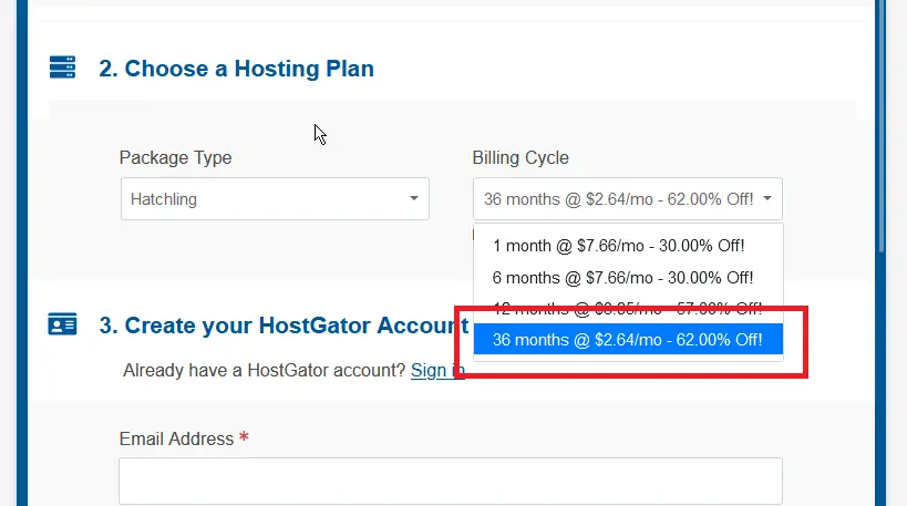 Best Hostgator Coupon for 3 Years