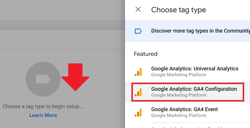 Choose the Google Analytics GA4 Configuration Tag