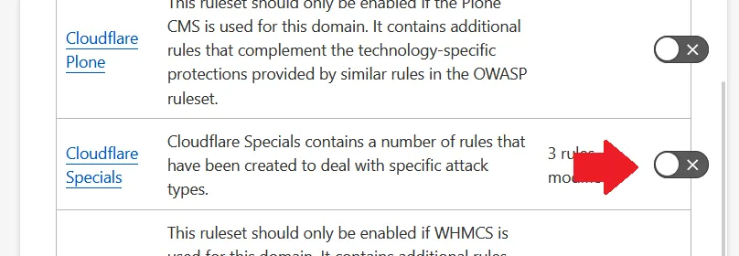 Disable Cloudflare WAF Rule - At least Temporarily