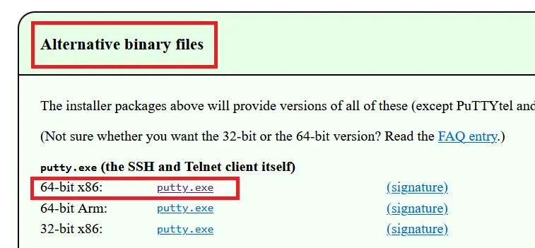 Download Link for PuTTy for Windows