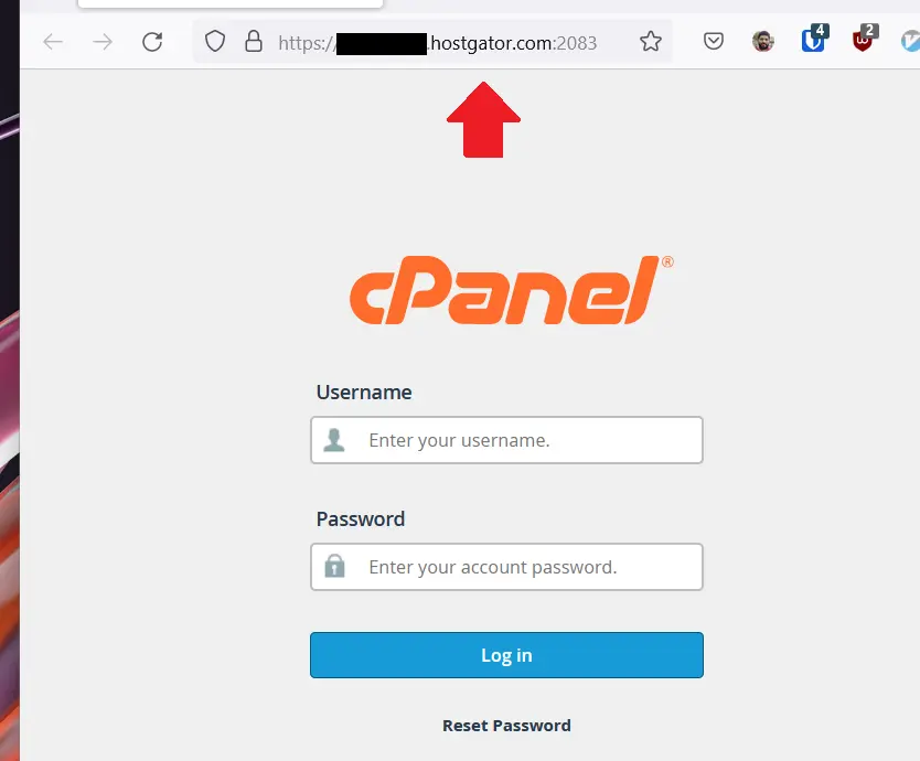 Login to HostGator cPanel with the Hostname