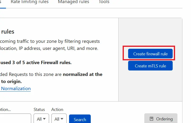 Cloudflare Create Firewall Rule