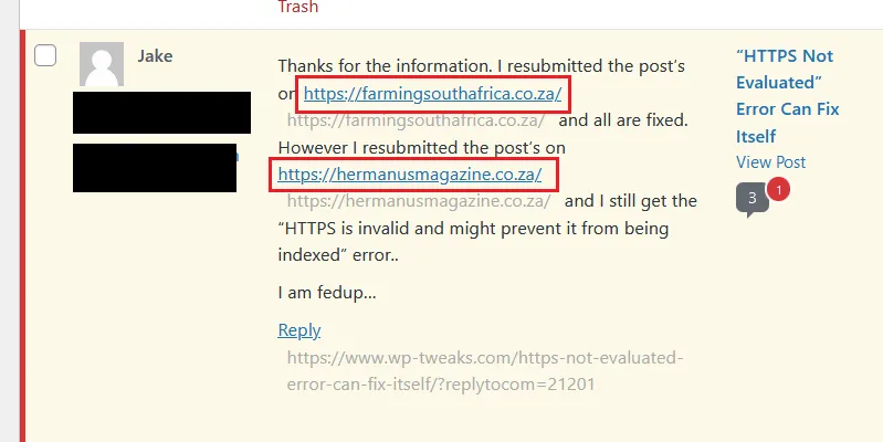 Need to Remove these Links in WordPress Comments