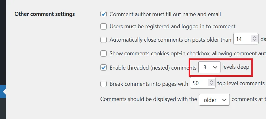 WordPress Nested Comments Three Levels Deep
