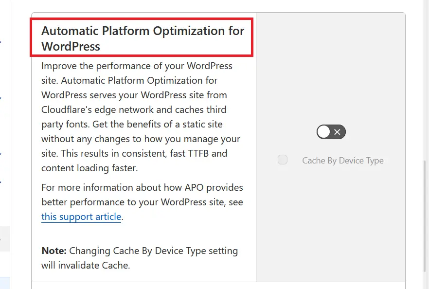 Cloudflare Automatic Platform Optimization for WordPress