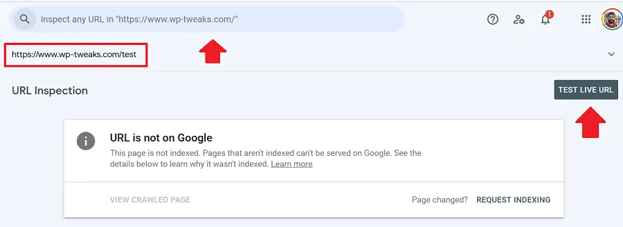 Test the Live URL Before Making Google Crawl a 3rd Party Site